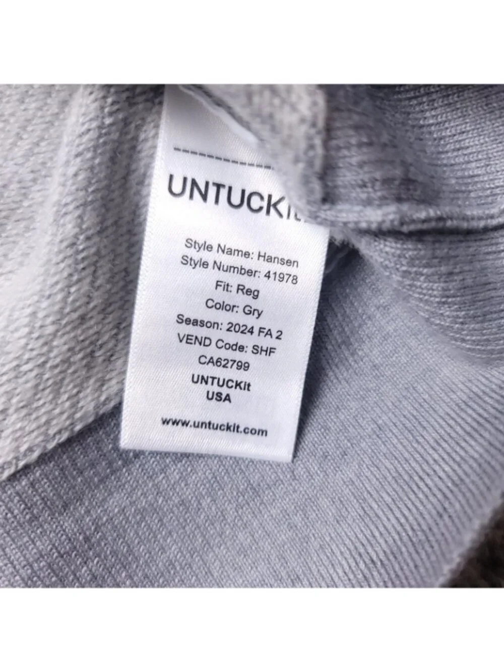 UNTUCKit Hansen Merino Wool Sweater Mens M Medium  Gray Pullover Long Sleeve